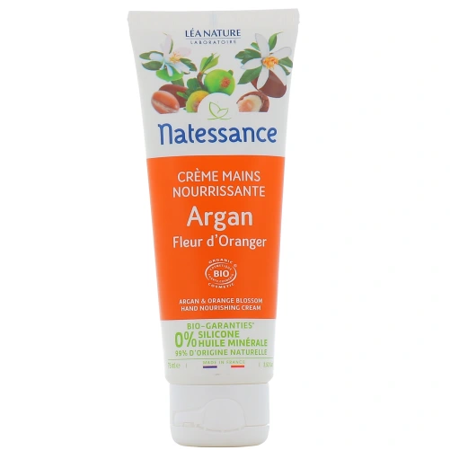 Natessance Crème Nourrissante Mains et Ongles Argan Fleur d'Oranger Bio