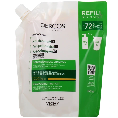 Dercos Shampooing Anti-Pelliculaire Traitant Cheveux Secs
