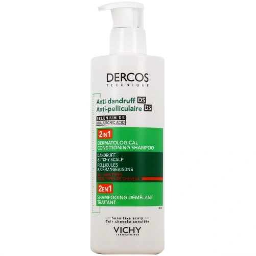 Dercos Shampooing Démêlant Traitant Anti-Pelliculaire 2en1