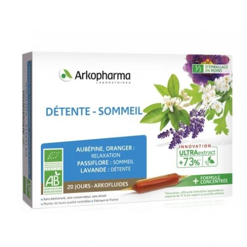 Arkofluides Détente Sommeil BIO 20 ampoules