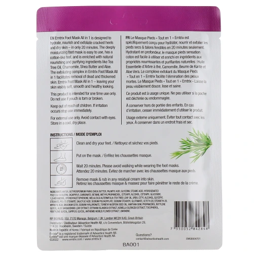 Emtrix Masque Pieds Tout en 1
