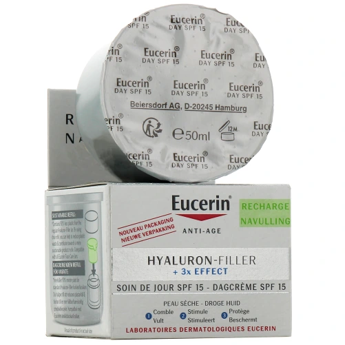 Eucerin Hyaluron-Filler 3X Effect SPF 15 Soin de Jour Peau Sèche