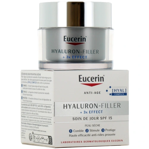 Eucerin Hyaluron-Filler 3X Effect SPF 15 Soin de Jour Peau Sèche