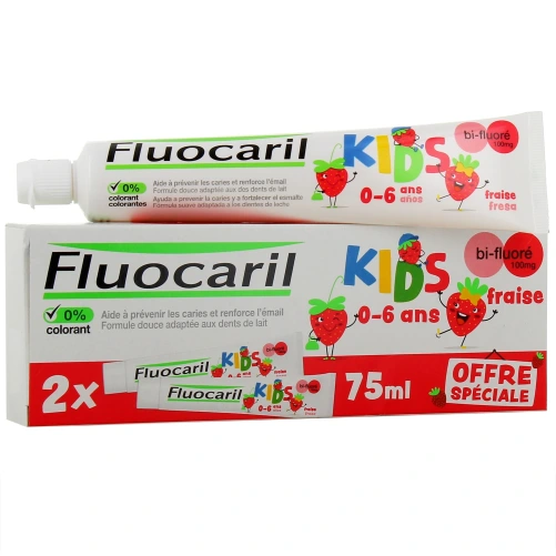 Fluocaril Dentifrice Kids 0-6 Ans Fraise