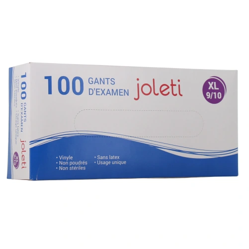 Gants d'Examen en Vinyle non poudrés Joleti