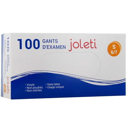 Gants d'Examen en Vinyle non poudrés Joleti