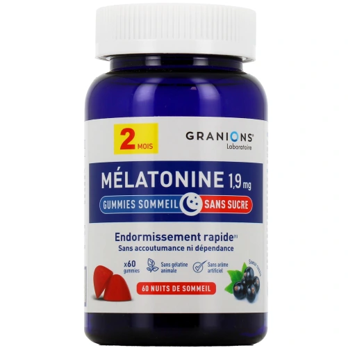 Granions Mélatonine 1,9mg Endormissement rapide