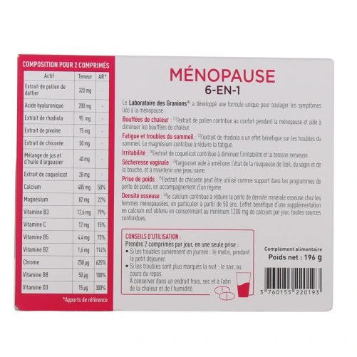 Granions Ménopause 6-en-1 Sans Hormones
