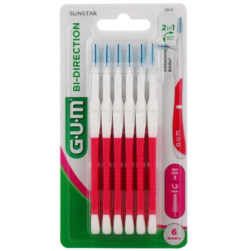 Gum Bi-Direction Brossettes interdentaires 6 Brossettes