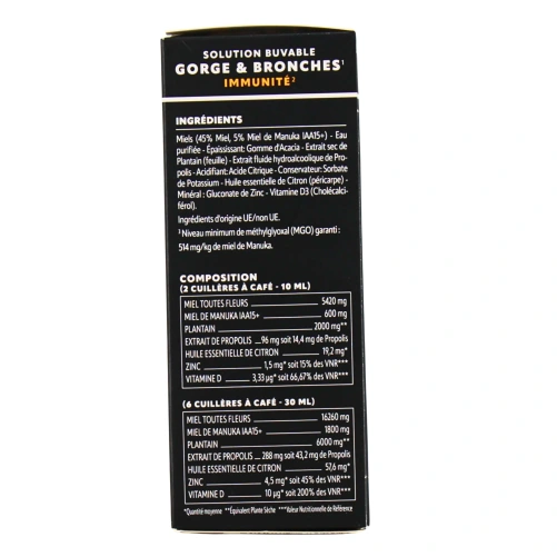 Herbesan Miel de Manuka Sirop Gorge et Bronches