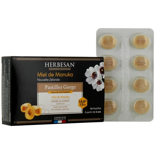 Herbesan Pastilles Gorge Miel de Manuka IAA 15+