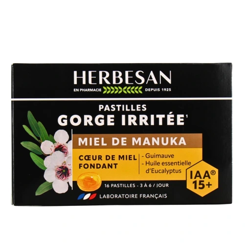 Herbesan Pastilles Gorge Miel de Manuka IAA 15+