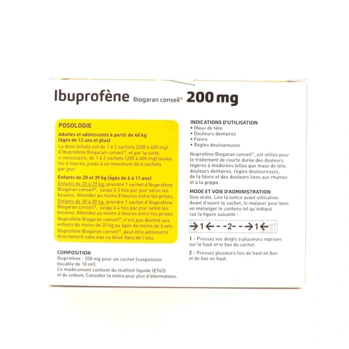 Ibuprofène 200 mg