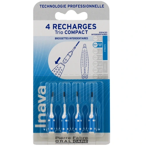 Inava Recharges Brossettes Interdentaires pour Trio Compact