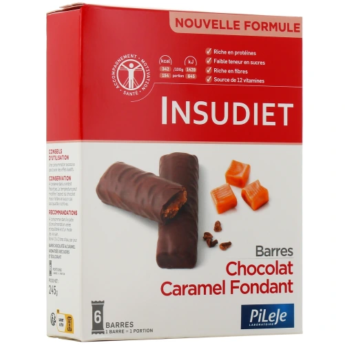 Insudiet Barres Chocolat Caramel Fondant