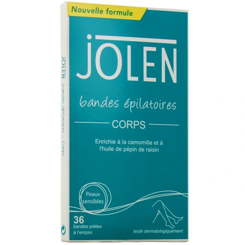Jolen Bandes épilatoires Corps 36 bandes