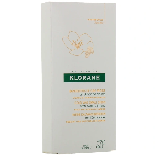 Klorane Bandelettes de Cire Froide Visage et Zones sensibles