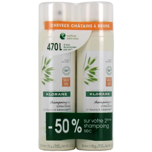 Klorane Shampoing Sec Avoine Céramide Cheveux Bruns