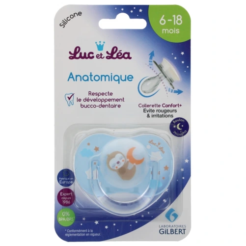 Luc et Léa Sucette anatomique phosphorescente 6-18 mois