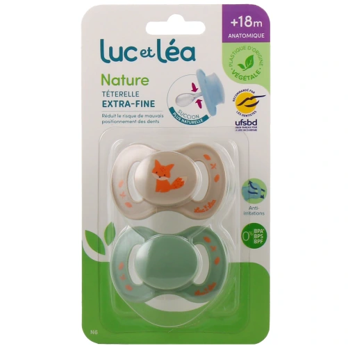 Luc et Léa Duo de Sucettes anatomiques 18 mois et plus