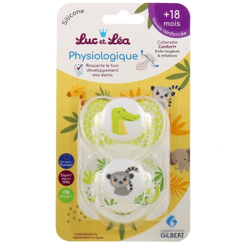 Luc et Léa Duo de sucettes physiologiques 18 mois et plus