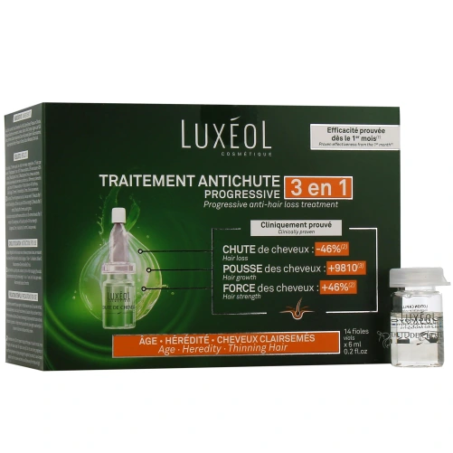Luxéol Chute de Cheveux Progressive Protocole 3 en 1