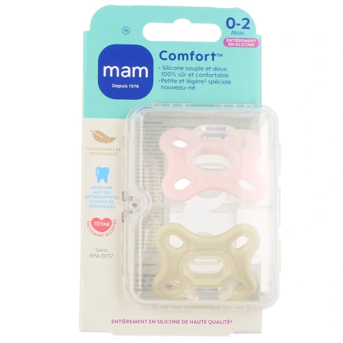 MAM Comfort Sucettes Silicone 0 Mois et +