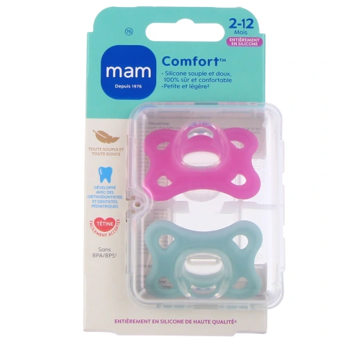 MAM Comfort Sucettes Silicone 2-12 Mois