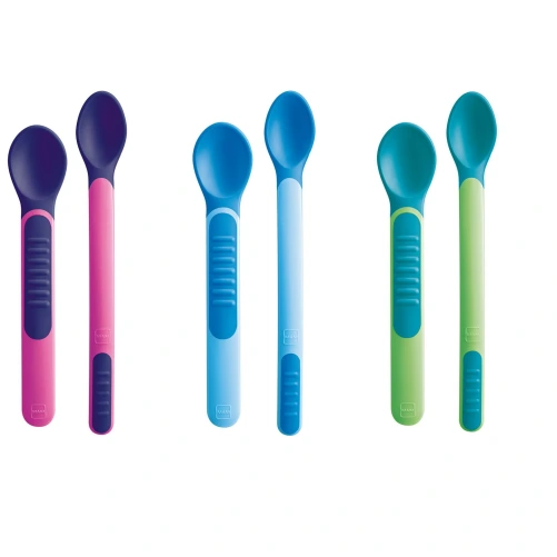 MAM Cuillère thermosensible + étui de transport +6 mois lot de 2