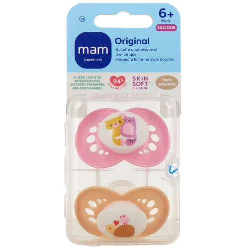 MAM Original Sucettes Anatomiques Silicone 6 Mois et +