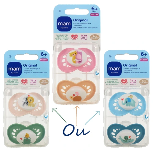 MAM Original Sucettes Anatomiques Silicone 6 Mois et +