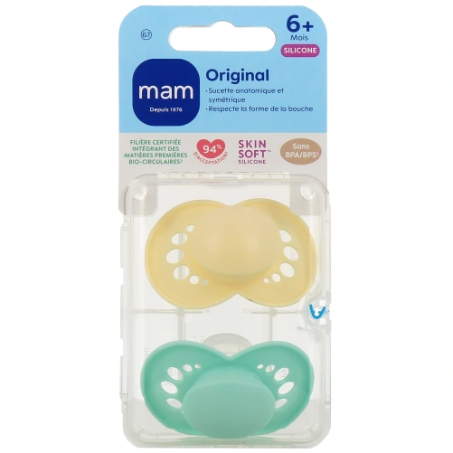 MAM Original Sucettes Anatomiques Silicone 6 Mois et +