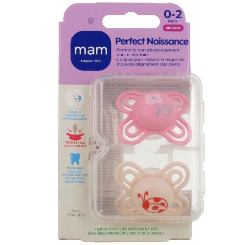 MAM Perfect Naissance Sucettes Silicone 0-2 mois