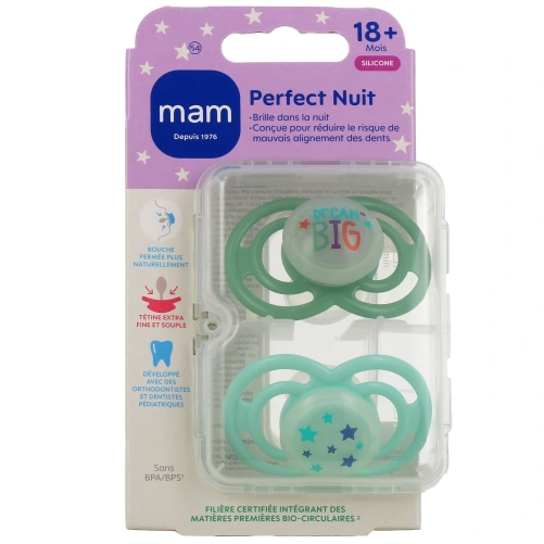 MAM Perfect Nuit Sucettes Silicone 18 mois et +