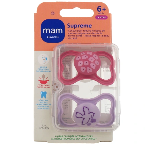 MAM Supreme Sucettes anatomiques silicone X2