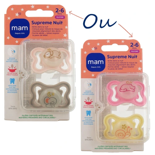 MAM Supreme Sucettes anatomiques silicone X2