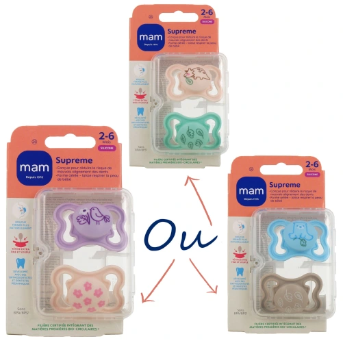 MAM Supreme Sucettes anatomiques silicone X2