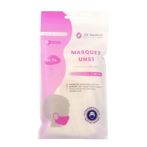 Masque Barrière Réutilisable x6 adulte enfant