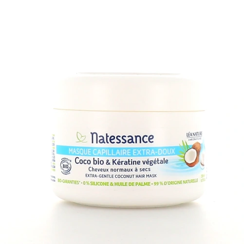 Natessance Masque capillaire extra-doux Coco Bio & kératine végétale