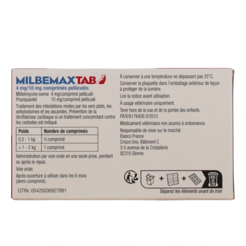 Milbemax Tab Vermifuge Chat