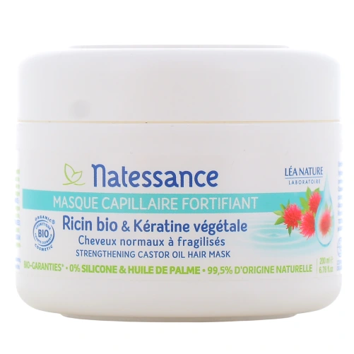 Natessance Masque Capillaire Fortifiant Ricin Bio & Kératine Végétale