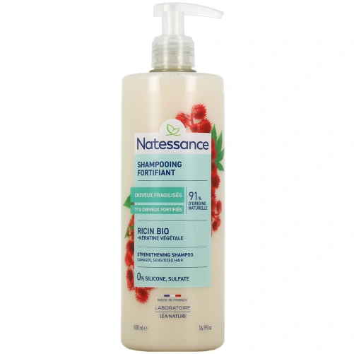Natessance Shampooing Réparateur Fortifiant Ricin et Kératine Végétale
