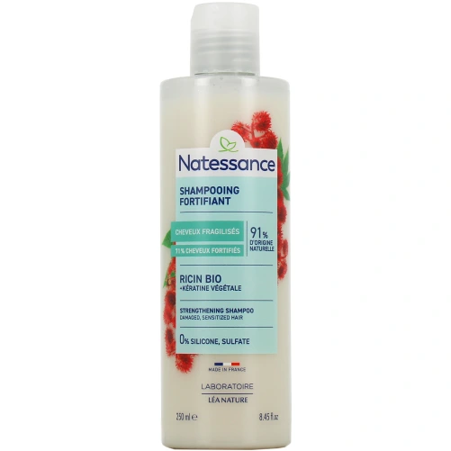 Natessance Shampooing Réparateur Fortifiant Ricin et Kératine Végétale