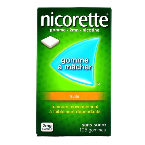 Nicorette gommes 2 mg sans sucre