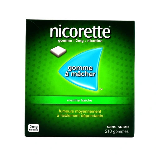 Nicorette gommes 2 mg sans sucre