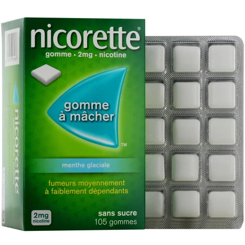 Nicorette gommes 2 mg sans sucre