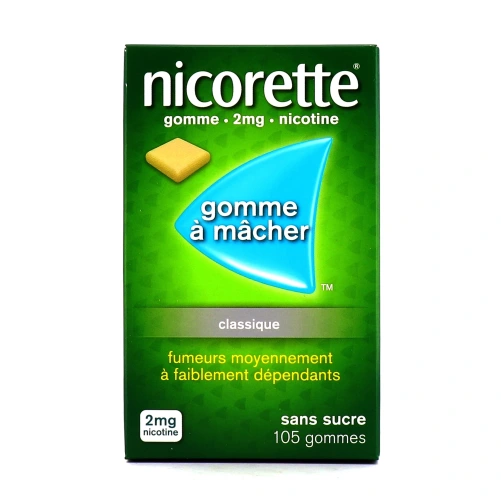 Nicorette gommes 2 mg sans sucre