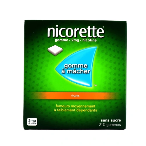 Nicorette gommes 2 mg sans sucre