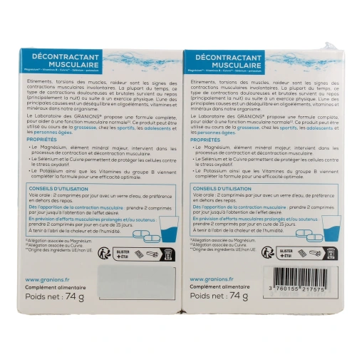 Granions décontractant musculaire