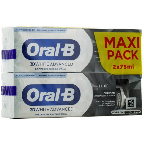 Oral B 3D White Advanced Dentifrice Luxe Charbon